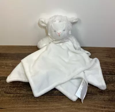 Carter's Plush White Lamb Sheep 14  Baby Security Blanket Lovey Pacifier Holder • $7.99