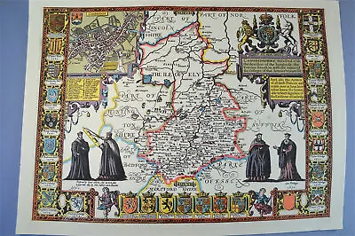 Vintage Decorative Sheet Map Of Cambridgeshire Cambridge John Speede 1610 • £9.99