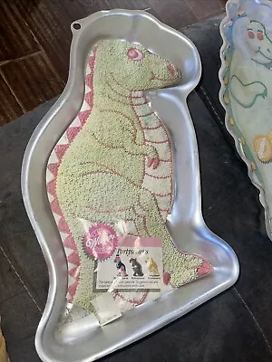 Vintage 1987 Wilton Partysaurus Dinosaur T-Rex Cake Pan #2105-1280 Baking Mold • $9.60