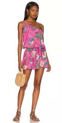 AGUA BENDITA X Revolve Floral $164 One Strap Floral Mini Sun Dress Size Small • $49.99