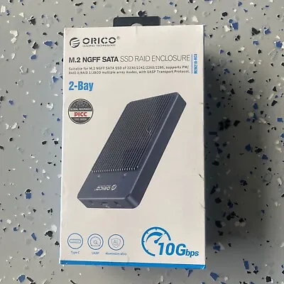 ORICO Dual Bay M.2 SATA NGFF SSD Enclosure RAID USB3.1Gen2 Type C UASP 4TB • $29.99