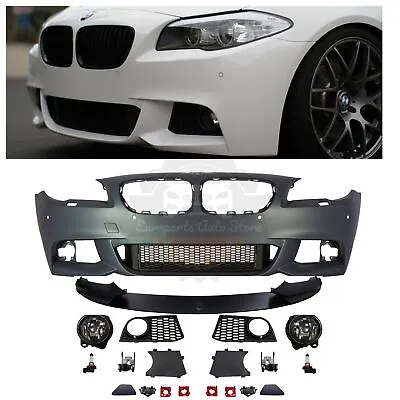 Bmw F10 Msport Front Bumper W/ Lip W/ Fogs For 11-13 F10 528 535 550 Sedan Pdc • $878