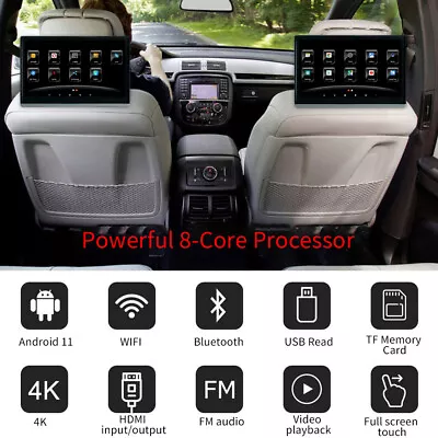 13.3  Android 11 Car Rear Headrest Monitor TV 4GB+64GB  Bluetooth USB AUX FM HOT • $263.78