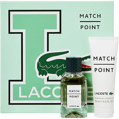 NEW Men`s LACOSTE Match Point Eau De Toilette 2pc Valentine`s Gift Set • £40.98