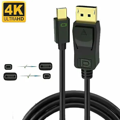 Mini DisplayPort To DisplayPort Cable Mini DP To DP Adapter HD Video 4K 60Hz 6FT • $6.88