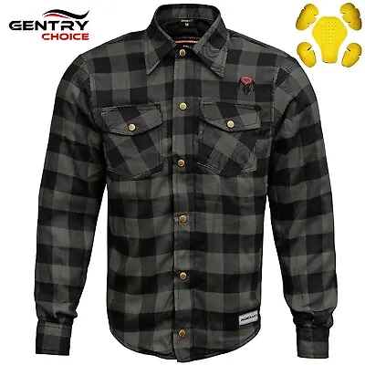 RIDERACT® Motorcycle Jacket With Armors Men Motorbike Shirt Flannel Biker Gear • $104.99