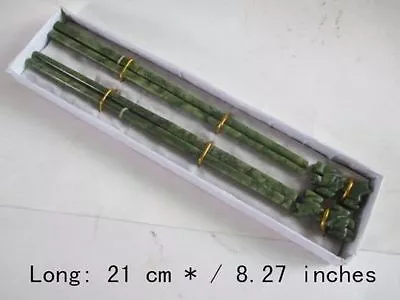 $26.31 • Buy 8.27 Inches / 100% Natural Color Jade Two Pairs Of Chopsticks.Kirin Station
