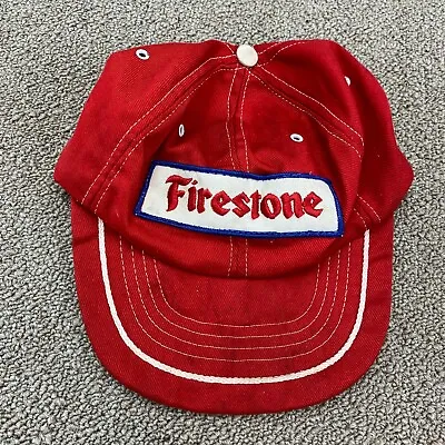 Firestone Tires Hat Snapback Patch Cap Swingster Red Made In USA VTG • $34.99