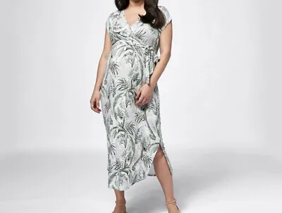 Ladies Size 12 MATERNITY Nursing Tropical Palm Wrap Dress Target NEW RRP 3898 • $14.99