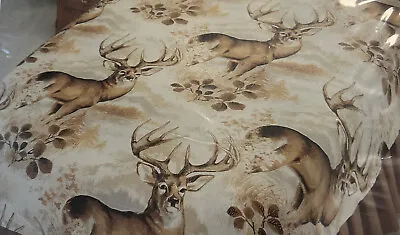 Vintage USA Home Designs Print Deer Stag Buck Blanket Twin/Full NEW 72”x90” • $44.99