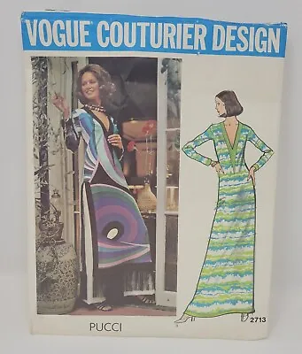 1972 Vogue Couturier Design  Pucci #2713  Cut/ Complete W/2 Labels Sz 12 • $80