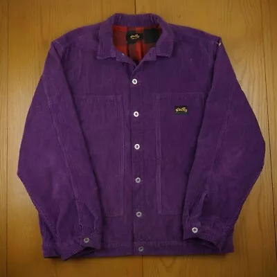 Stan Ray Jacket Mens Large Purple Winter Box Work Corduroy Chore Plaid Lining • $125