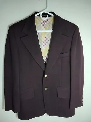 Richman Brothers Sportsman Knits Mens Blazer Jacket Size 38 R Dark Maroon Coat • $14.95