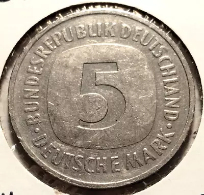 1989 G  Germany  5 Deutsche Mark Coin  - KM#140.1- Combined Shipping  (IN#10660) • $3.95