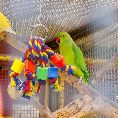 Bird Parrot Toys Chew Hanging Rope Stand Ladder Small Cockatiel Budgie Cage Toys • £3.99