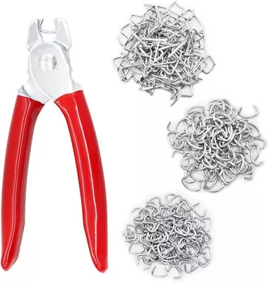 Hog Ring Pliers Kit With 290pcs Hog Rings Upholstery Tool For Seat Cover  Cage • $21.99