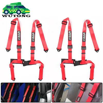 4-Point Racing Harness Quick Release Safety Seat Belts 2  Red Go-Kart UTV ATV • $43.99