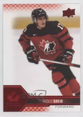 2022 Upper Deck Team Canada Juniors Men's U-20 Red Foil Ridly Greig #7 • $0.99