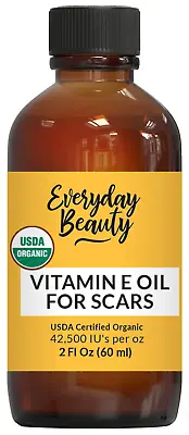 Organic Vitamin E Oil For Scars - USDA Certified 100% All Natural 2 Fl Oz • $10.99