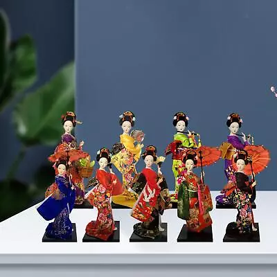 Ethnic Japanese Geisha Dolls Ornament 25cm Kimono Dolls For Home Table Decor • £16.09