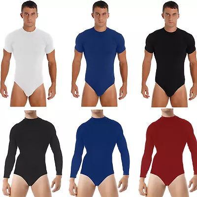 US Men's Bodysuit Shirt Pajamas Undershirts Leotard Top Casual Skinny Jumpsuit • $12.90