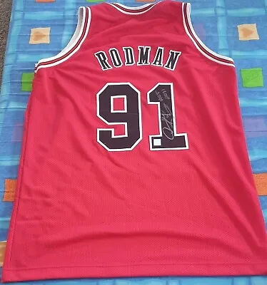 $295 • Buy Dennis Rodman Signed Hall Of Fame - Chicago Bulls #91 Jersey - Free Delivery