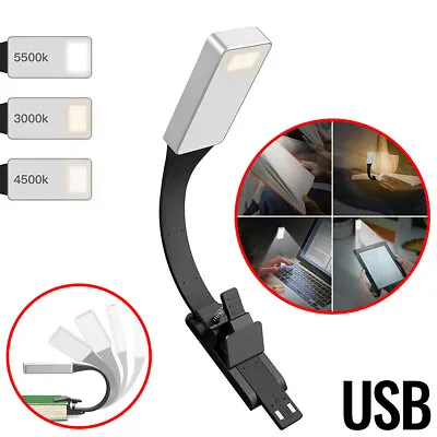 $7.99 • Buy 360 ° Adjustable Clip On Book Reading Light Mini USB Rechargeable LED Book Light