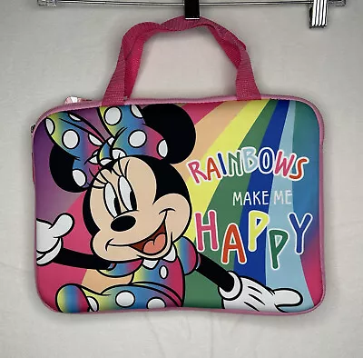 Disney Minnie Mouse Tablet/iPad/Laptop Padded Case Hot Pink Rainbows 13”x10” New • $8