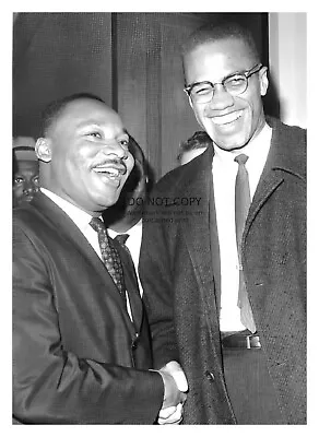 Martin Luther King Jr. Shaking Hands With Malcom X 5x7 B&w Photo • $8.49