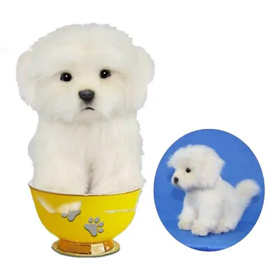 Hansa - Tea Cup Micro Maltese - Realistic Animal Stuffed Plush Toy - 15cm • $19.54