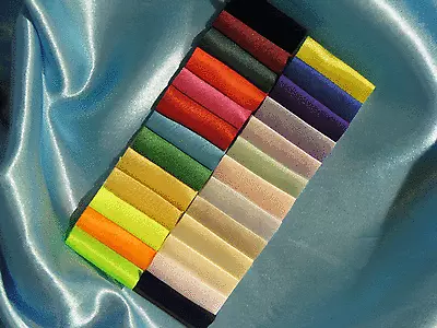 £4.99 • Buy Silky Satin Fabric Lightweight Soft & Shiny With A Fantastic Flowing Drape