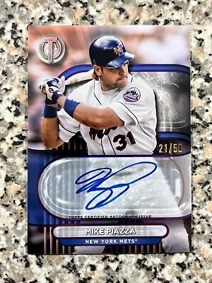 2024 Topps Tribute Mike Piazza Purple SP Auto #21/50 New York Mets HOF #TA-MP • $99.99