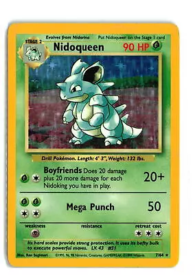 Nidoqueen 7/64 No Symbol MP Holo Rare Jungle Pokemon TCG  • $18