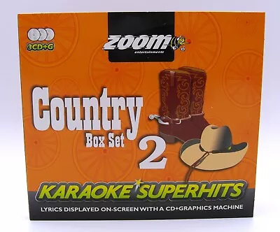 Zoom Karaoke CD+G - Classic Country Superhits 2 - Triple CD+G Karaoke Disc Pack • £9.95