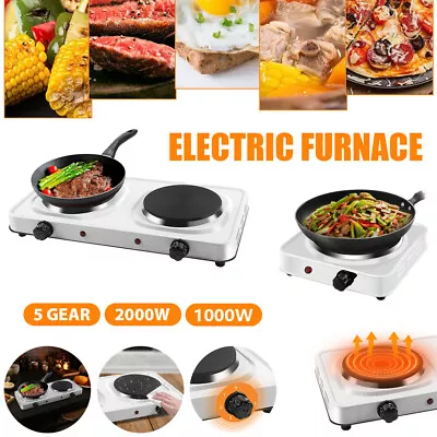 Hot Plate Electric Cooker Double Single Portable Table Top Hob Stove 1000/2000W • £11.99