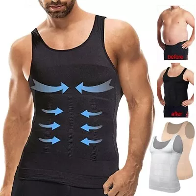 Gynecomastia Compression Shirts Men Tank Top Fajas Para Hombres Body Shaper Vest • $12.15