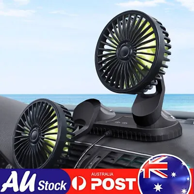 $19.89 • Buy Electric USB Fan Dual Head Cooling Fans Boat Caravan Truck Dashboard Oscillating