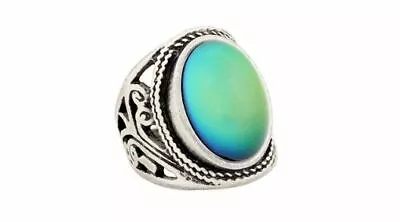 Women Vintage Rings Mood Ring Changing Color Antique Sterling Silver Plated • $28.80