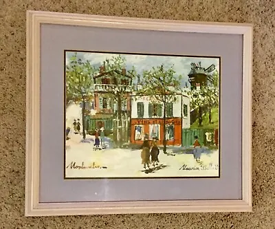 Maurice Utrillo Lithograph Double Matted Framed Paris Montmartre • $129.99