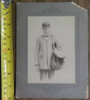 Antique Photo Of Mailman With Baby In Mail Bag Photo Card • $19.99