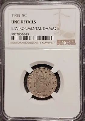 1903 Liberty Head V Nickel 5C NGC UNC Details • $65.99