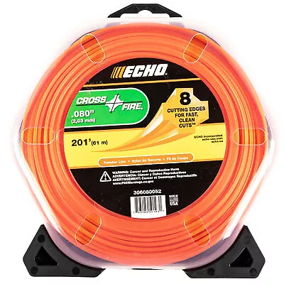 Echo 306080052 Cross Fire .5 Lb 201' Donut .080  Gauge Multi-Sided Trimmer Line • $14.95