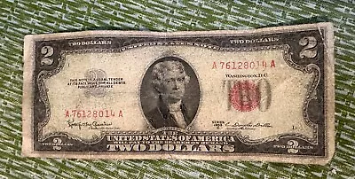 1953-C $2 Dollar Red Seal Note. Circulated. • $3.95