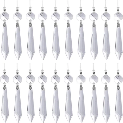 $15.19 • Buy 20 Pcs Clear Crystal Chandelier Icicle Prisms Replacement Parts For Lamp Decore