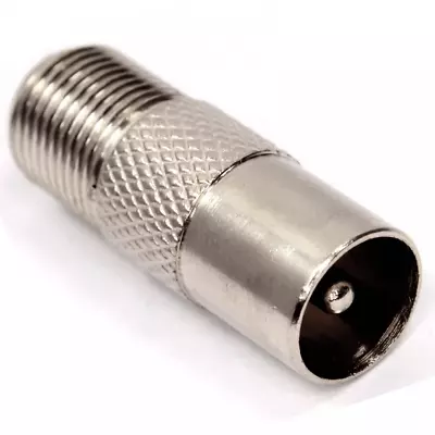 F Type Female To PAL Male Coaxial Coupler Adapter Nickel Plating Satellite PP • £1.99
