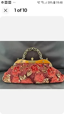 £24.99 • Buy LEKO LONDON Vintage Style Beaded Evening Clutch Bag