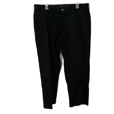 Lee Mens Sz 36 X 29 Pants Black Chino Custom Fit Straight Leg Elastic Waist • $18.38