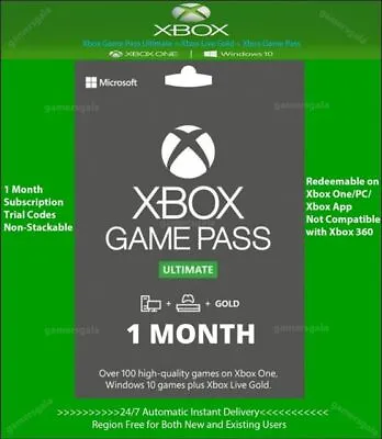 Microsoft Ultimate Game Pass 1 Month Xbox Live Microsoft Points - 30DYTR • $5