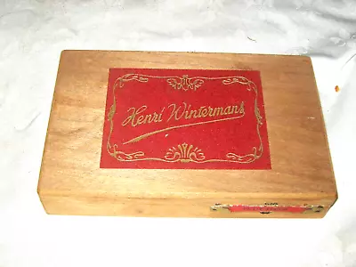 A Vintage 60's Wooden Hinged Lid Decaled Henri Wintermans Petit Fleur Cigar Box • $15