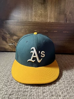 Oakland A's Hat Cap New Era Size 7 1/8 Fitted Green Official On Field Green NWOT • $23.99